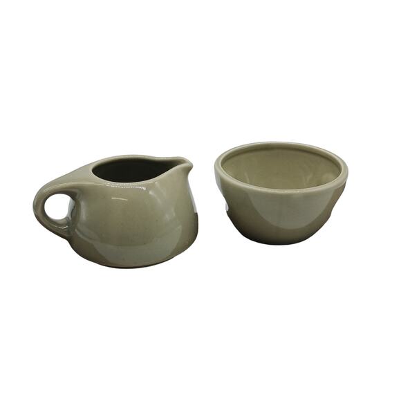 Russel Wright Casual Oyster Iroquois Creamer Open Sugar Bowl Stacking Set - Picture 1 of 7